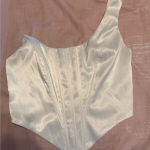 White Satin Corset Top